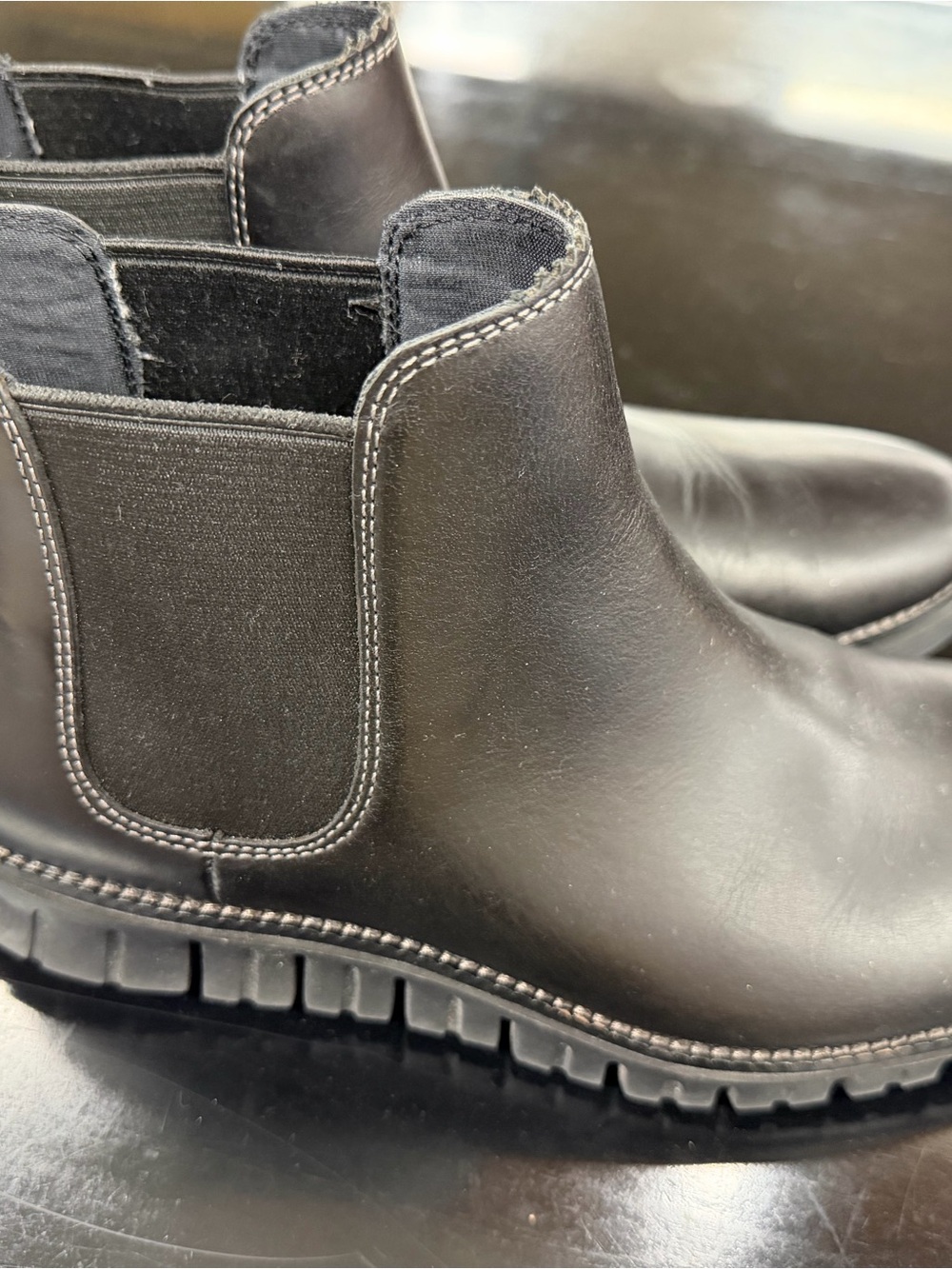 Cole Haan ZeroGrand Waterproof Black Leather Chelsea Boots men’s Size 9